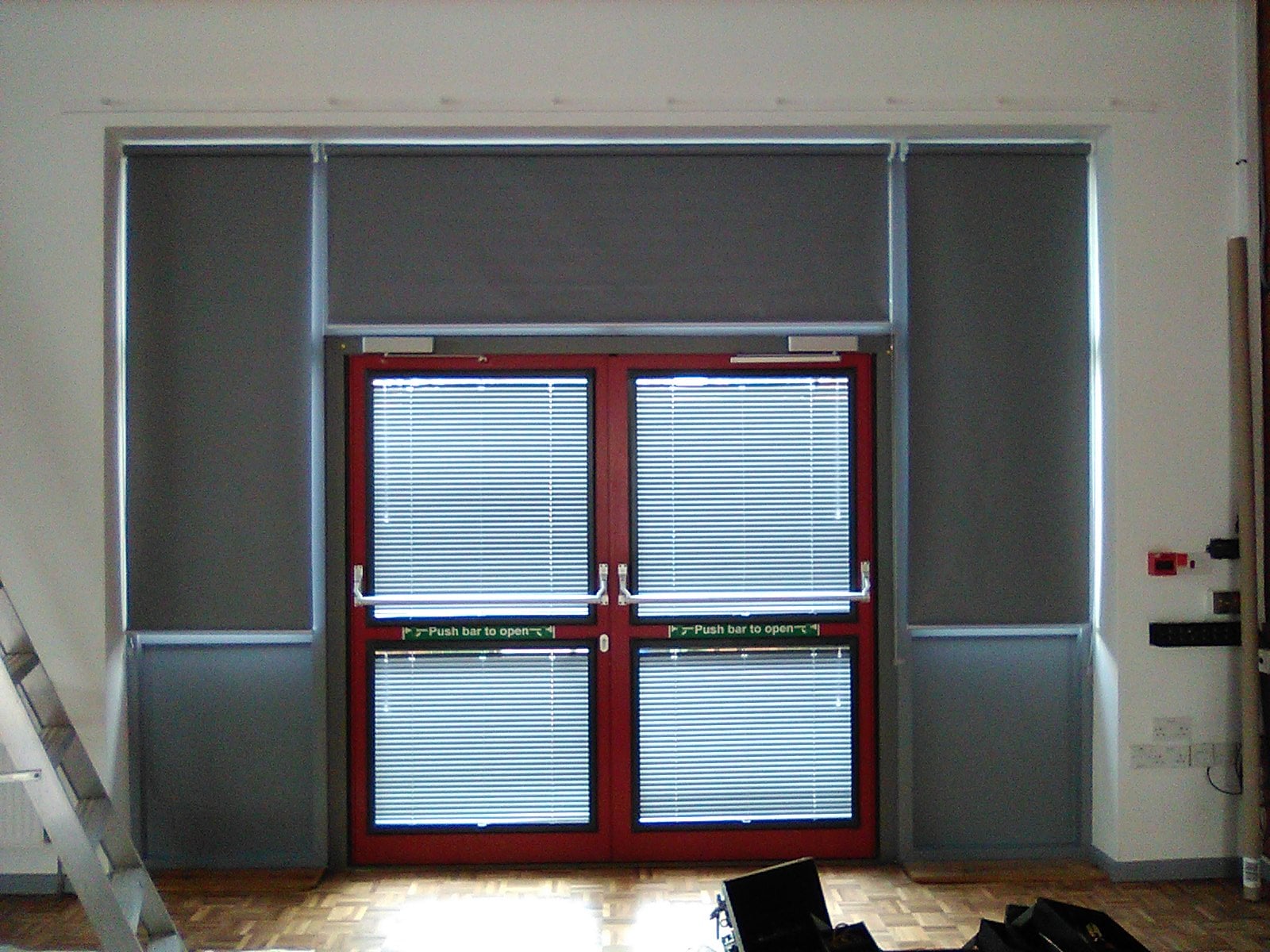 Supply and fit 8 Aluminium Venetian blinds to school fire doors (Commercial/Security)